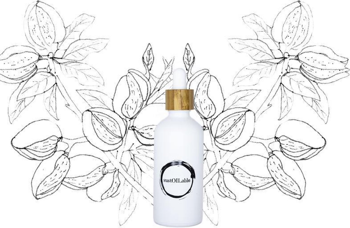 Goedkoopste Amandelolie - glazen pipet flesje 50ml (navulbaar en plasticvrij verpakt) - vegan - dierproefvrij en zonder chemische toevoegingen - amandel huidolie