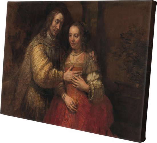 Het Joodse bruidje | Rembrandt van Rijn | ca. 1665 - ca. 1669 | Canvasdoek | Wanddecoratie | 150CM x 100CM | Schilderij | Oude meesters | Foto op canvas