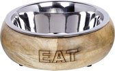 Nobby RVS voerbak eat hout - 23 cm