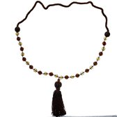 Behave® Lange ketting bruin met kwast hanger 90 cm