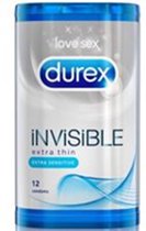 DUREX INVISIBLE - Condooms - ULTRA dun = onzichtbaar - Extra Glijmiddel - 10 Stuks