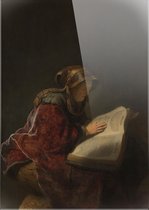 Oude lezende vrouw, waarschijnlijk de profetes Hanna | Rembrandt van Rijn | 1631 | Plexiglas | Wanddecoratie | 40CM x 60CM | Schilderij | Oude meesters | Foto op plexiglas