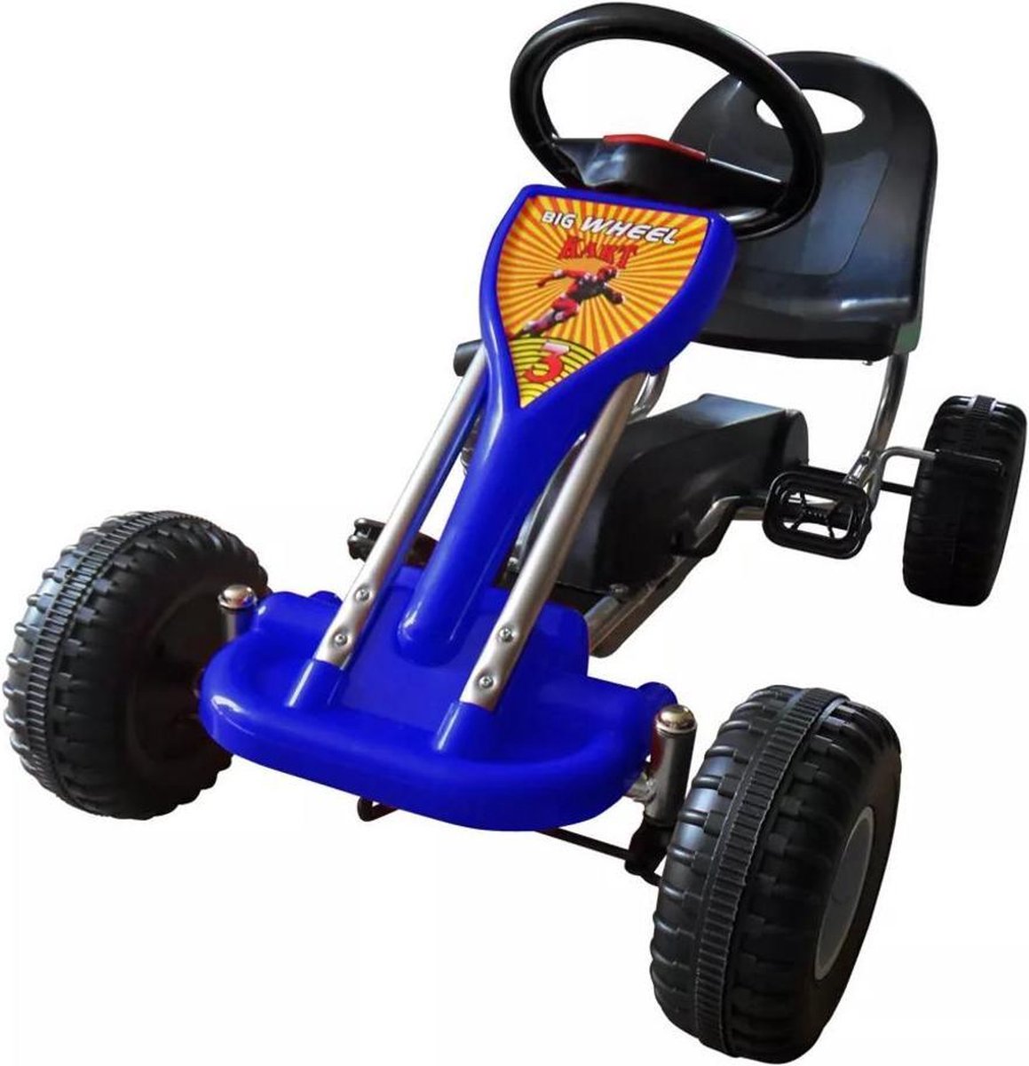 Les enfants karting kart à pédales pour les enfants,Blue contrôlables garçons et filles sièges réglables frein à main et racer pneus en caoutchouc 