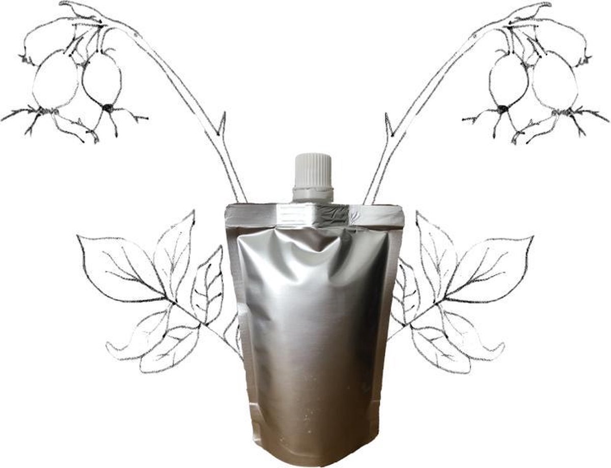 Goedkoopste Rozenbottel olie - navulling 100ml pouch met schenkmond (hersluitbaar) - vegan - dierproefvrij en zonder chemische toevoegingen - rozenbottel huidolie