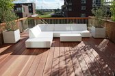 Basi D - Ibiza stijl loungeset tuinmeubel - 6 units -HG wit RAL9010 Geen gedoe meer met kussens