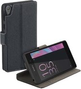 HC zwart bookcase voor de Sony Xperia E5 wallet case hoesje