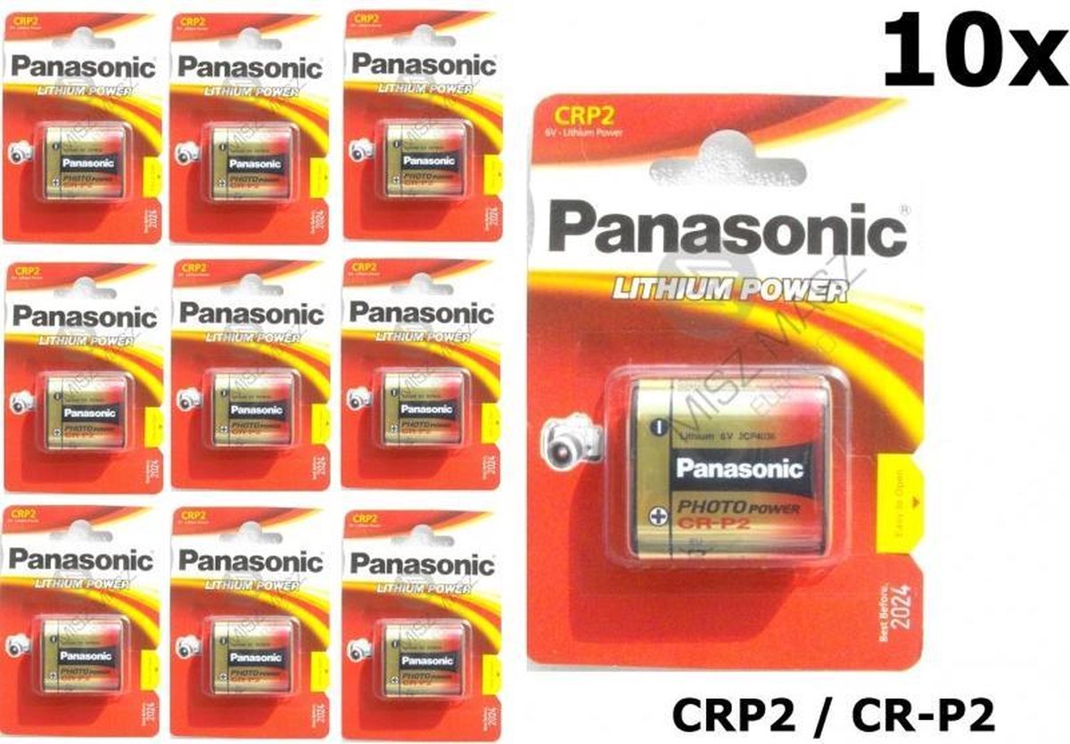 10x Blisters Panasonic LITHIUM Power CRP2 CR-P2 batterij blister