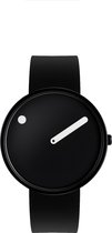 Picto 43361 horloge dames en heren - zwart - edelstaal PVD zwart