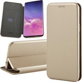 Samsung S10 Hoesje - Samsung Galaxy S10 Hoesje - Samsung S10 Hoesje Book Case Slim Wallet Goud