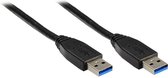 Alcasa USB/USB 3.0 A, 0.5m USB-kabel 0,5 m 3.2 Gen 1 (3.1 Gen 1) USB A Zwart