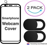 2x Webcam Cover | geschikt geschikt voor Apple iPhone 8| Camera Privacy Bescherming | 2 Pack Zwart