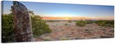 Woestijn Santa Fe - Canvas Schilderij Panorama 118 x 36 cm