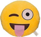 Emoji Emoticon Smiley Kussen-Tong Knipogen