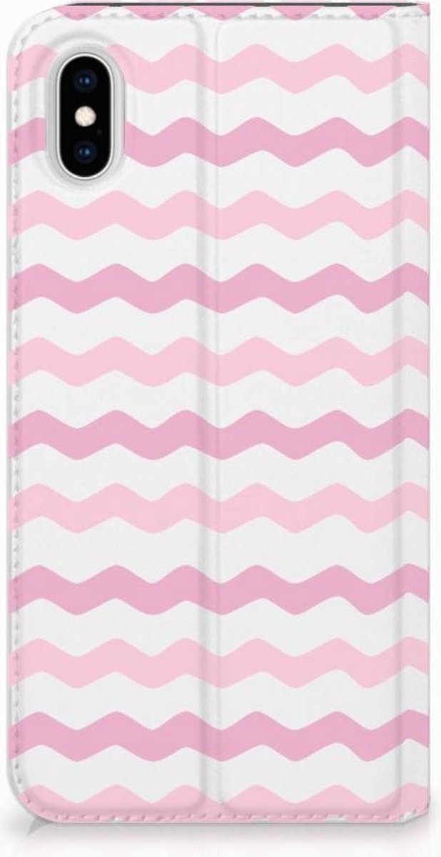 Apple iPhone Xs Max Hoesje met Magneet Waves Roze