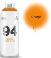 MTN94 Oranje spuitbus - 400ml lage druk en matte afwerking spuitverf - Graffiti verf voor vele doeleinden zoals voor diy, klussen, graffiti, hobby en kunst