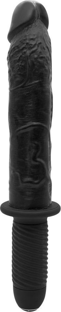 NMC – Krachtige Vibrator met Aders en Stevie Grip voor Dekhengst Gevoel 22 cm – Zwart