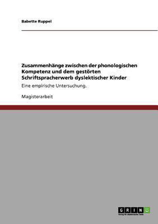 Zusammenhange zwischen der phonologischen Kompetenz und dem  ... - cover