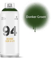 MTN94 Bombe aérosol vert foncé - 400 ml de peinture en aérosol basse pression et finition mate - Peinture Graffiti pour de nombreux usages tels que le bricolage, le bricolage, le graffiti, le hobby et l'art