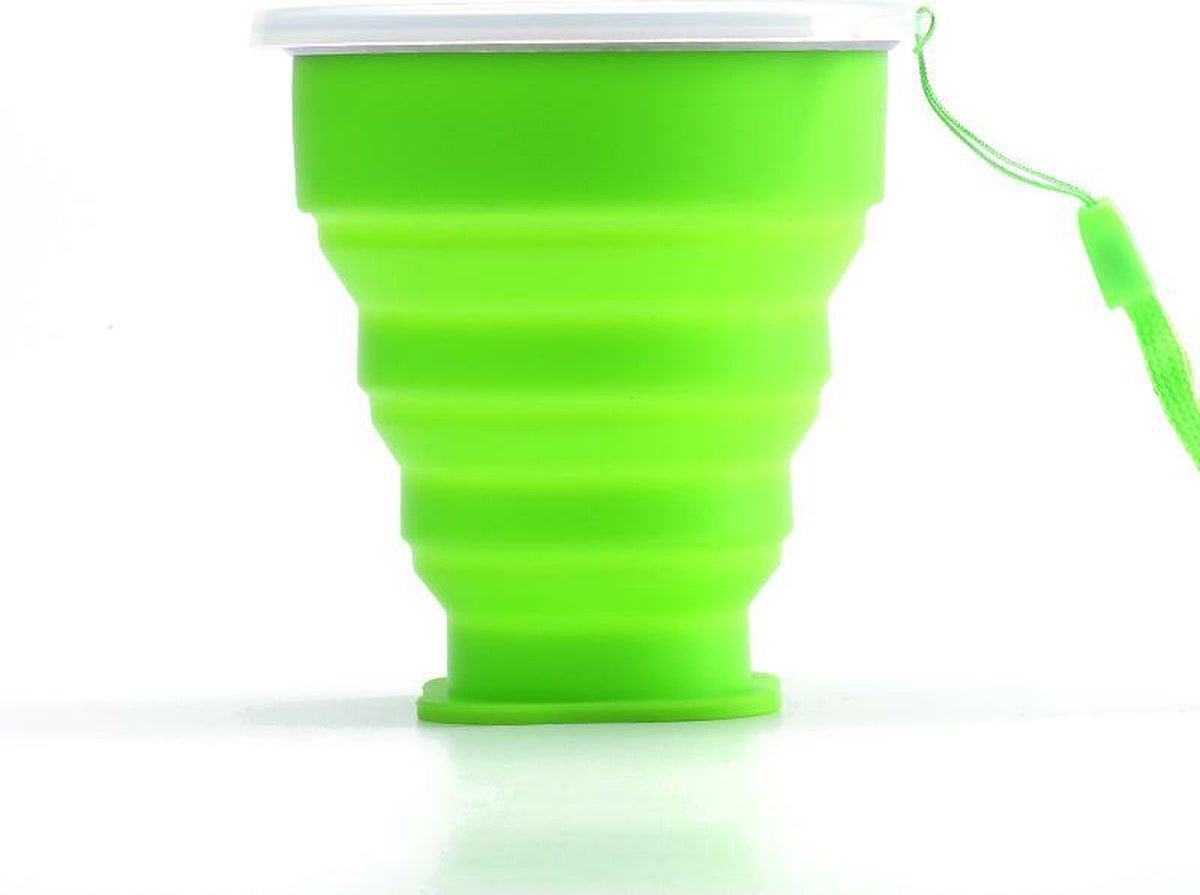 Siliconen Inklapbare Cup - Groen - 2 stuks - Camping Beker