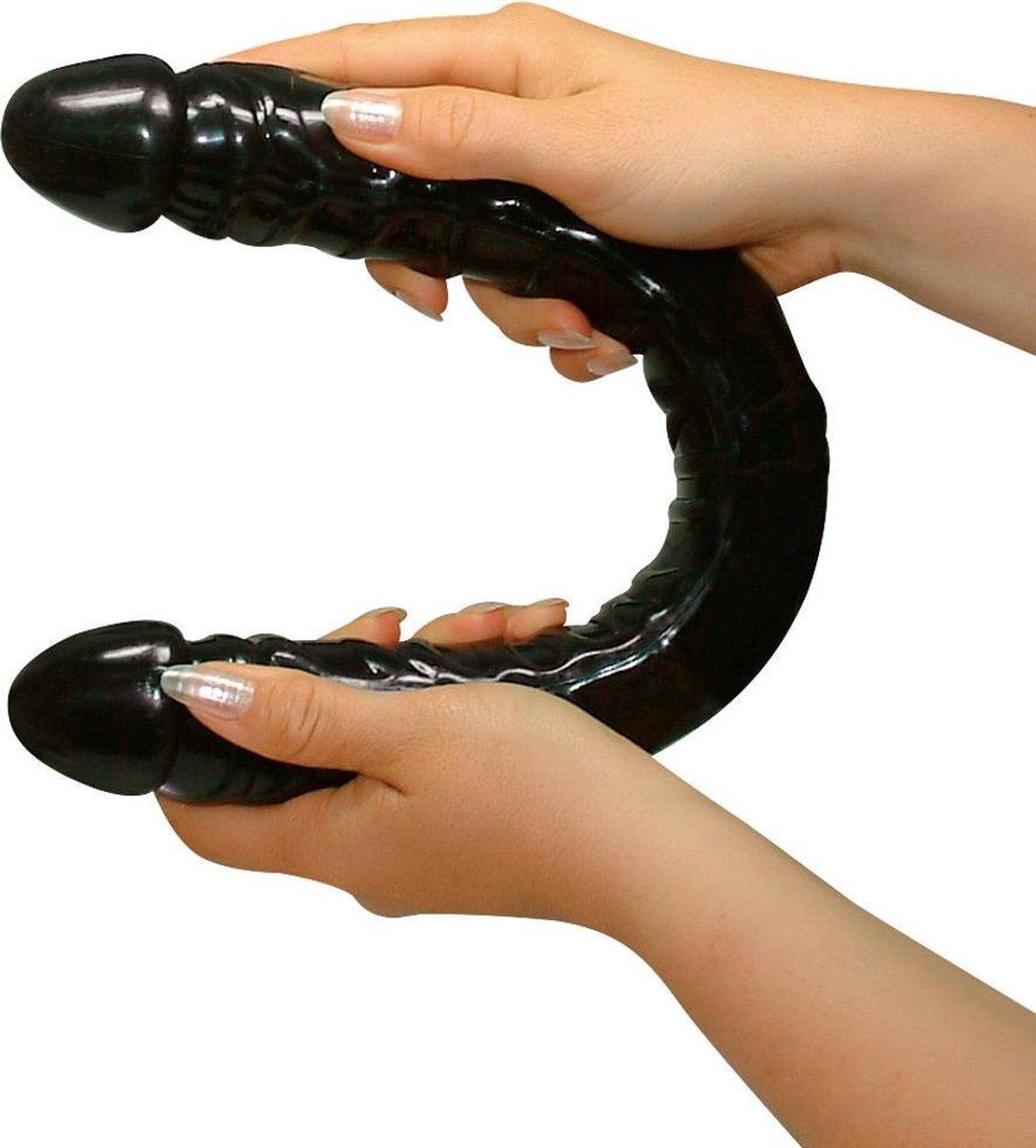 Goedkoopste You2Toys – Thermoplast Ultra Dong Dubbele Dildo in Penis Vorm met Vol en Stevig Ontwerp – 43 cm – Zwart