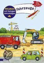 Malbuch mit farbigen Vorschlägen: Fahrzeuge