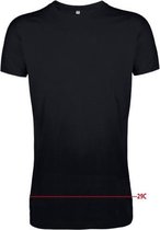 Extra lang t-shirt zwart L