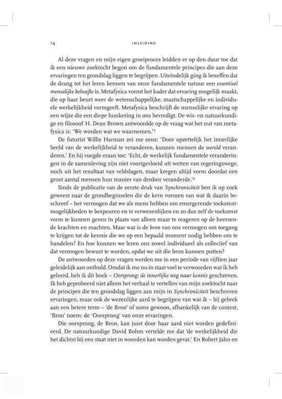 Paginatitel 'Inleiding' en paginanummer 14. Tekst over metafysica, met een citaat van Willliam James.