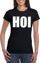 Hoi tekst t-shirt zwart dames XS