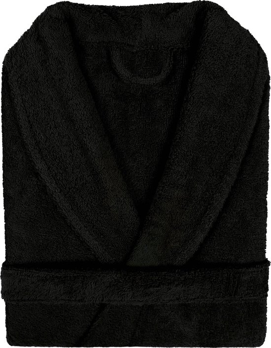Peignoir Tissu éponge col châle Uni Alpha Black Taille L - 1 pcs