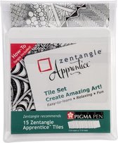 Sakura Zentangle Apprentice tile set 15 (15 witte tiles)