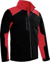 Santino softshell jack Tour - 200152 - zwart / rood - maat M