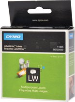 4x Dymo etiketten LabelWriter 19x51mm, verwijderbaar, wit, 500 etiketten