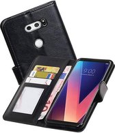 Hoesje Geschikt voor LG V30 - Portemonnee Hoesje Booktype Wallet Case Zwart