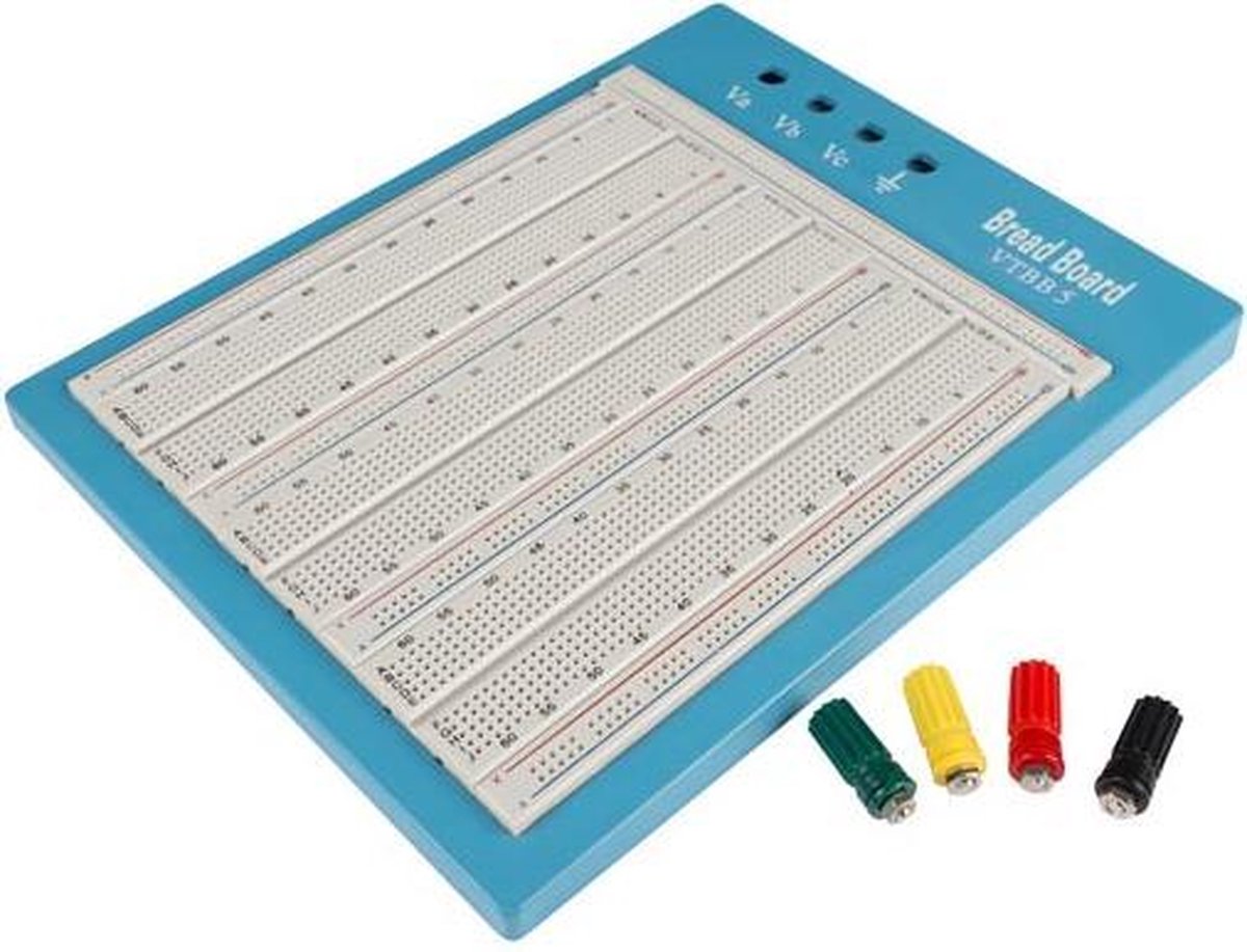 Velleman High-quality breadboard, soldeervrij, 2420 contacten, compatibel met Arduino, ABS, grijs