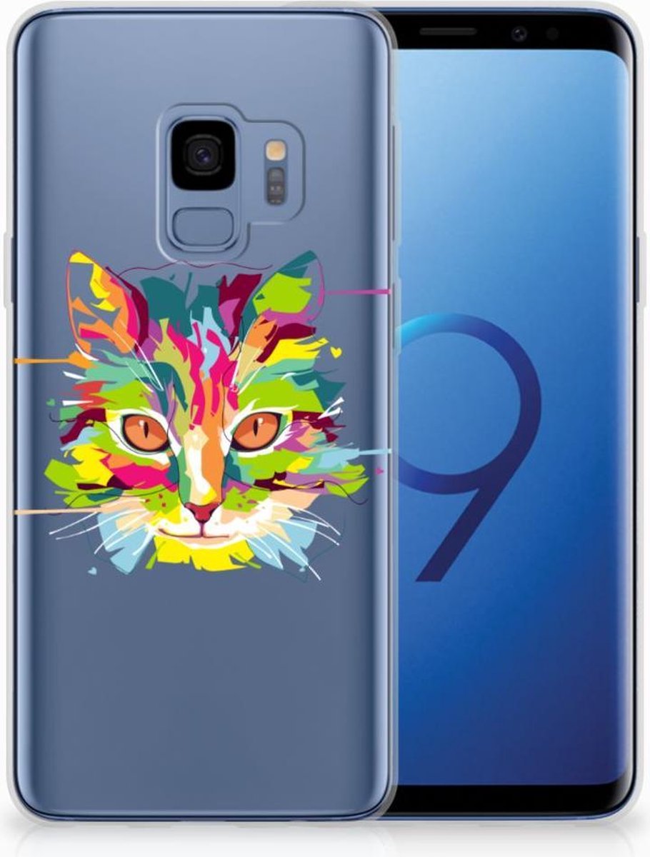 Samsung Galaxy S9 Telefoonhoesje met Naam Cat Color