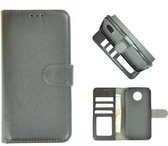 Wallet Bookcase Fashion Portemonneestijl Zwart Telefoonhoesje voor Motorola Moto G6 Plus