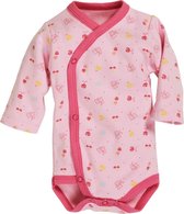 Prematuur Kimono Romper lange mouw Overslag - Roze bloem Maat: 44