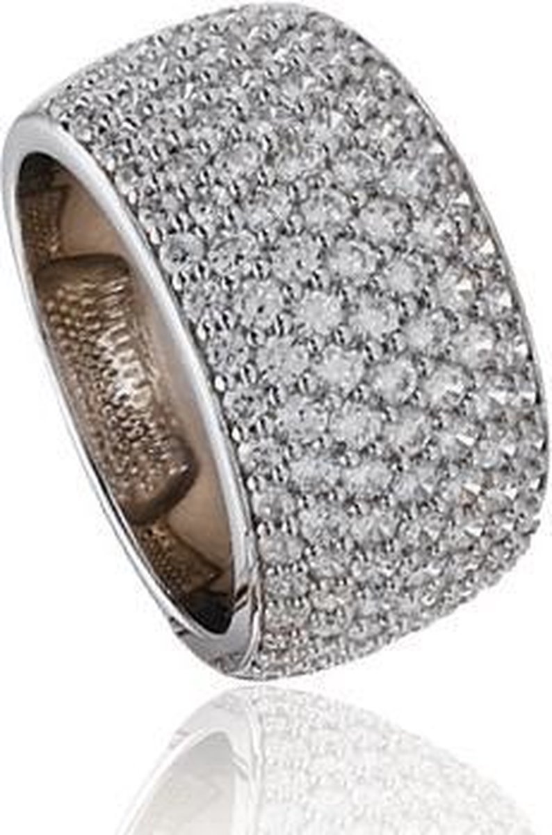 Silver Lining - Zilveren ring met steen Gerodineerd met zirkonia