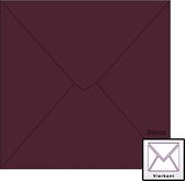 Benza Wenskaart Enveloppen - Vierkant 14 x 14 cm - Bordeaux - 50 stuks