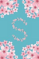 S Monogram Letter S Cherry Blossoms Journal Notebook