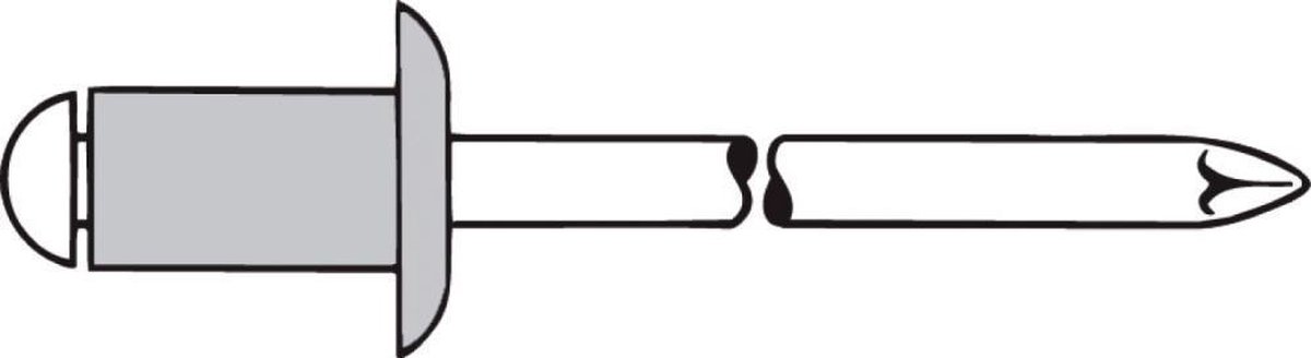 Gesipa 1433496 Standaard blindklinknagel - Platbolkop - Open - AL/ST - 4,8 x 12mm (500st)