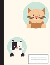 Peekaboo Lovely Cat: Composition Notebook: College Wide Ruled Writer's Notebook for School / Teacher / Office / Student
