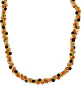 Lange oranje kralen ketting