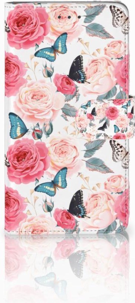 Samsung Galaxy J7 2016 Hoesje Butterfly Roses