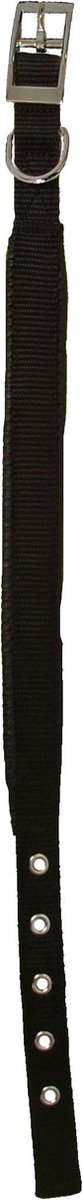 Nylon halsband dubbel zwart 25mm breed 65 cm lang