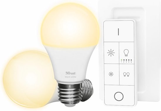Trust Smart Home - Starterset 2 Dimbare E27 Led Lampen - Warm White +  Afstandsbediening | bol.com