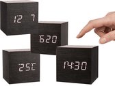 Pride Kings Digitale Mini Cube Led Wekker - 6,5x6,5 Cm - Zwart