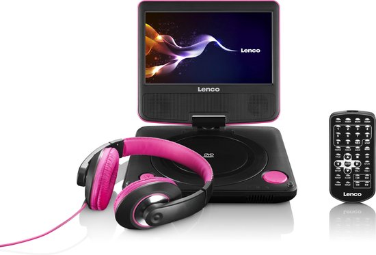 Lenco DVP-754 - Lecteur DVD portable avec batterie - 7 pouces - Rose |  bol.com
