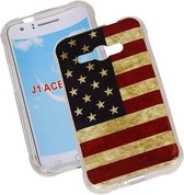 Amerikaanse Vlag TPU Hoesje voor Galaxy J1 Ace J110F USA