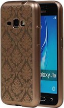 TPU Paleis 3D Back Cover for Galaxy J1 (2016) J120F Goud